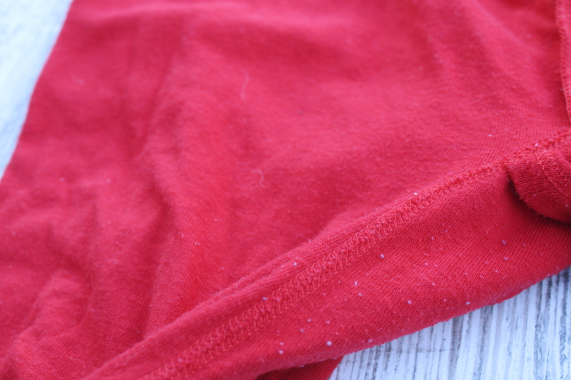 photo of old fashioned vintage red cotton union suit, winter long underwear work clothes or Santa style! #5